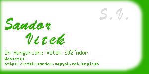 sandor vitek business card